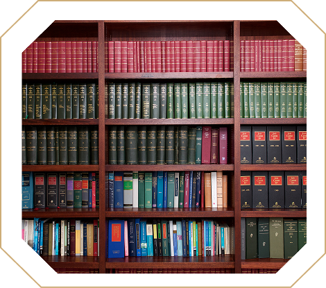 Bookshelves full of books